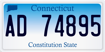 CT license plate AD74895
