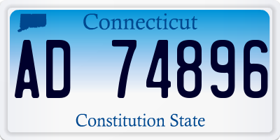 CT license plate AD74896