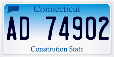 CT license plate AD74902