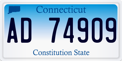 CT license plate AD74909