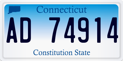 CT license plate AD74914