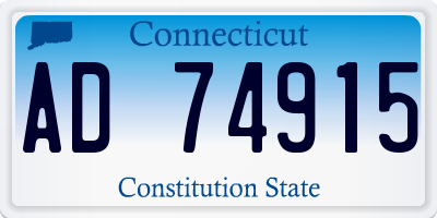 CT license plate AD74915