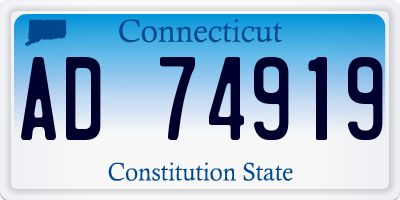 CT license plate AD74919