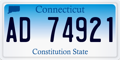 CT license plate AD74921
