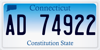 CT license plate AD74922
