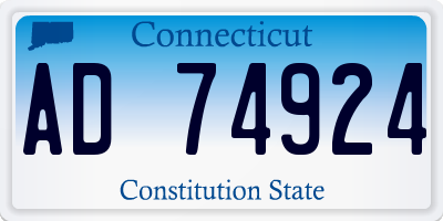 CT license plate AD74924