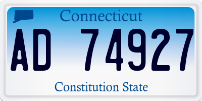 CT license plate AD74927