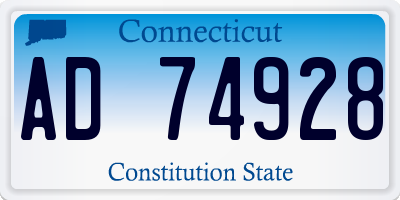 CT license plate AD74928