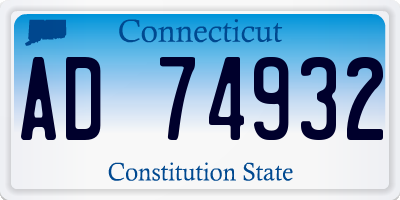 CT license plate AD74932