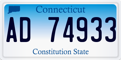 CT license plate AD74933