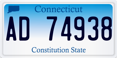 CT license plate AD74938