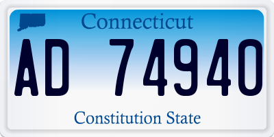 CT license plate AD74940