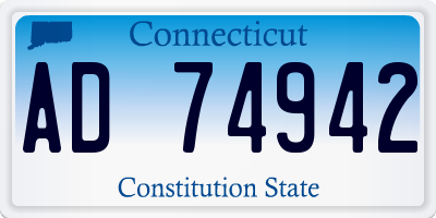 CT license plate AD74942