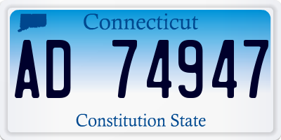 CT license plate AD74947