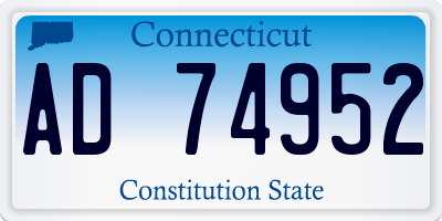 CT license plate AD74952