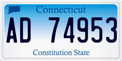 CT license plate AD74953