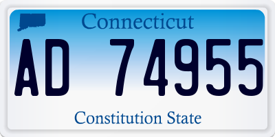 CT license plate AD74955