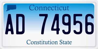 CT license plate AD74956
