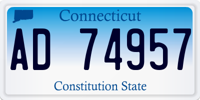 CT license plate AD74957