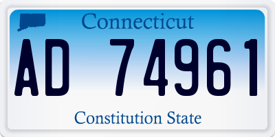 CT license plate AD74961