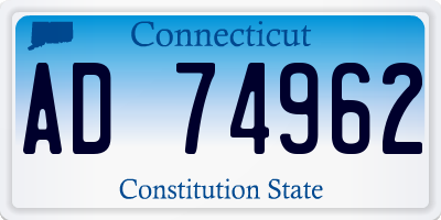 CT license plate AD74962