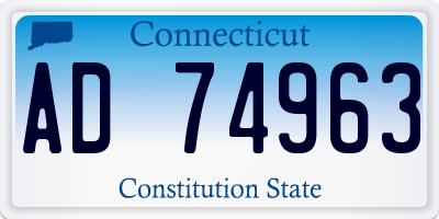 CT license plate AD74963