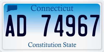 CT license plate AD74967