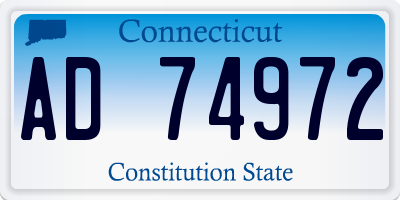 CT license plate AD74972
