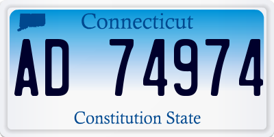 CT license plate AD74974