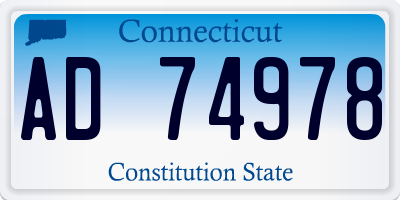 CT license plate AD74978