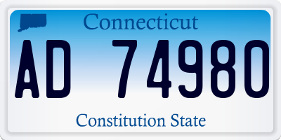 CT license plate AD74980