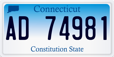 CT license plate AD74981