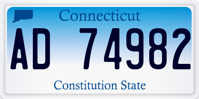 CT license plate AD74982