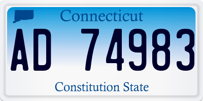 CT license plate AD74983