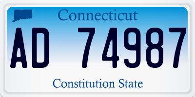 CT license plate AD74987