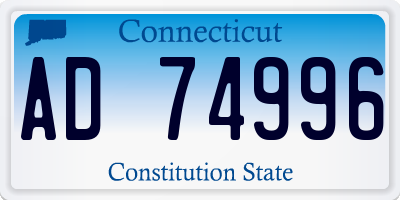 CT license plate AD74996