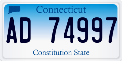 CT license plate AD74997
