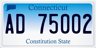 CT license plate AD75002