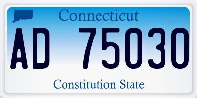 CT license plate AD75030