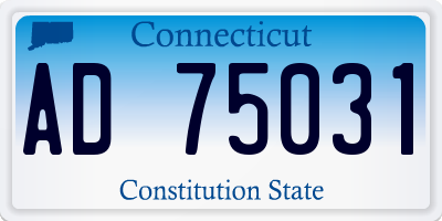 CT license plate AD75031