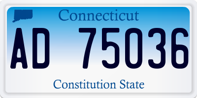CT license plate AD75036