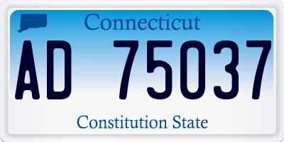 CT license plate AD75037