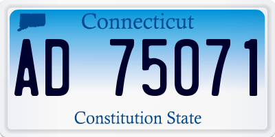 CT license plate AD75071