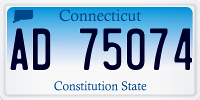 CT license plate AD75074