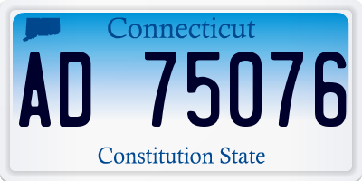 CT license plate AD75076