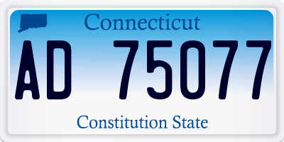 CT license plate AD75077