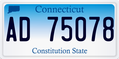 CT license plate AD75078