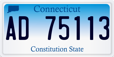 CT license plate AD75113
