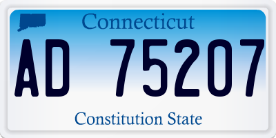 CT license plate AD75207