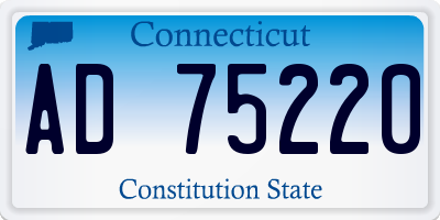 CT license plate AD75220